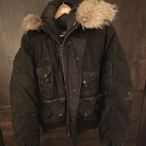 Mens Ralph Lauren winter coat with fur color